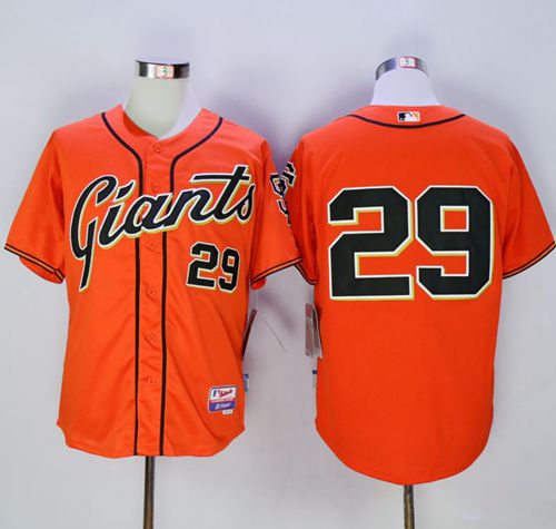 Giants #29 Jeff Samardzija Orange Alternate Cool Base Stitched MLB Jersey - Click Image to Close